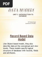 Data Models: Unit-3 Introduction To Database