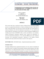 Impact of Human Resource Management Practices On Organizational Performance: An Emprical Study of State Bank of India (Sbi)