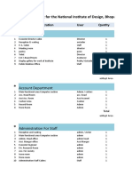 Director Office: Area Statement For The National Institute of Design, Bhopal