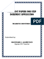 Pertinent Papers For Step Increment Application