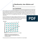 Special Relativity Simultaneity, Time Dilation and Length Contraction