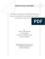 The Impact of Bullying On The Adolescence Stage of A Student in Saint Mary Magdalene COLLEGES OF LAGUNA S.Y. 2019-2020