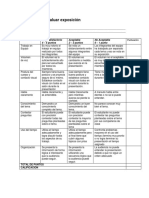 Rúbrica para Evaluar Exposición