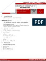 Semi-Detailed Lesson Plan in Mathematics 7: Divina Pastora College 7 Arine Belle P. Blanco Math 1