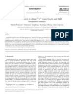 Critical Parameters To Obtain Yb Doped Lu O and Zno Transparent Ceramics