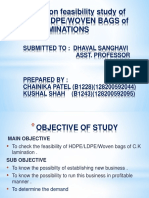 Report On Feasibility Study of Hdpe/Ldpe/Woven Bags of C.K.Laminations