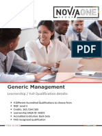 Generic Management NQF5 Programme or Learnership 2017