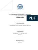 Attitude and Level of Engagement of Senior High Schoolstudents Towards Physical Science