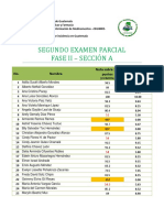 Notas Segundo Examen Parcial Fase 2 Sección A