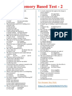 SSC JE Memory Based Test - 2: For Answer Key Visit