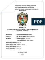 Determinación Espectrofotometrica de Acido Carminico en Muestra de Cochinilla