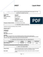 Safety Data Sheet Liquid Alkali: 1. Identification of The Substance/Preparation and of The Company/Undertaking