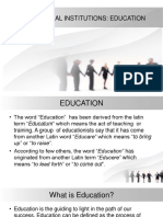 Basic Social Institutions: Education