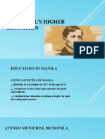 Jose Rizal'S Higher Education