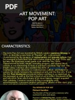 Art Movement: Pop Art: AGUSTIN, Jasmin O. Cristobal, Dwine Faith C. Gerardo, Dean Mark G