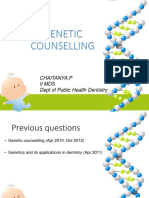 Genetic Counselling: Chaitanya.P Ii Mds Dept of Public Health Dentistry