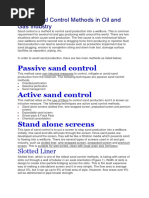 Basic Sand Control Methods in Oil and Gas Industry