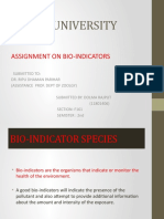 Dav University: Assignment On Bio-Indicators