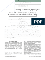 Effect of Foot Massage To Decrease Physiological Lower Leg Oedema in Late Pregnancy: A Randomized Controlled Trial in Turkey