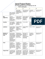 Island Project Rubric: The Project Is Due at The Beginning of Class On Monday, Nov. 4th. This Is A Test Grade