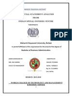 Financial Statement Analysis From Indian Spinal Injuries Centre