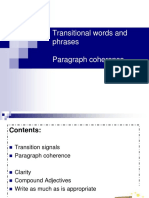 Transitional Words or Phrases and Paragraph Coherence