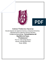 Problemario - Termodinámica Del Equilibrio de Fases