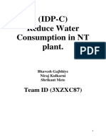 (IDP-C) Reduce Water Consumption in NT Plant.: Team ID (3XZXC87)