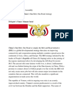 Committee: General Assembly Agenda: Impact of China's One Belt, One Road Strategy Country: Yemen Delegate's Name: Mannat Jarial