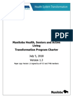 Manitoba Shared Health Transformation Project Charter