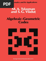 M. A. Tsfasman, S. G. Vlăduţ Auth. Algebraic-Geometric Codes PDF