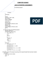 Computer Science Class-Xii (Pointers Assignment) : Cout A++ ++B ++C Endl