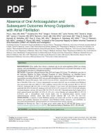 Absence of Oral Anticoagulation and Subsequent Outcomes Among Outpatients With Atrial Fibrillation