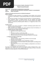 Psychological Foundations of Education Heredity Vs Environment