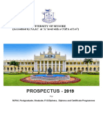 Prospectus - : University of Mysore (Accredited by NAAC at A' Level With A CGPA of 3.47)