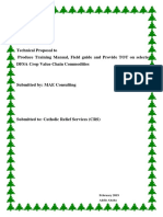 Technical Proposal To Produce Training Manual, Field Guide and Provide TOT On Selected DFSA Crop Value Chain Commodities