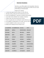 Interview Vocab