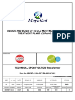 DGT EL 932 SP 001 Technical Specification Transformer