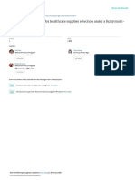 Operational Framework For Healthcare Supplier Selection Under A Fuzzy Multi Criteria Environment