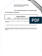 0625 PHYSICS: MARK SCHEME For The October/November 2011 Question Paper For The Guidance of Teachers