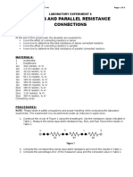 Series and Parallel Resistance Connections: Laboratory Experiment 6