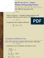 Boyce/Diprima 9 Ed, CH 2.1: Linear Equations Method of Integrating Factors