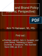 Product and Brand Policy (Islamic Perspective) : Ririn Tri Ratnasari, Se., Msi