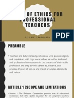 Code of Ethics For Professional Teachers