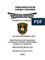 Silabus Protocolo de Trabajo Conjunto Entre MP y Policia