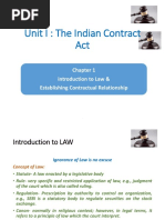 Unit I: The Indian Contract Act: Introduction To Law & Establishing Contractual Relationship