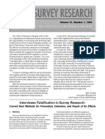 Interviewer Falsification in Survey Research Current Best Methods For Prevention, Detection (2004)