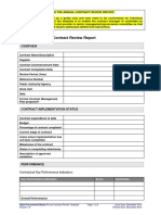 Re: Annual Contract Review Report: Contractual Key Performance Indicators