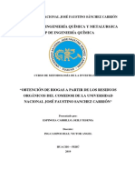 Obtención de Biogas A Partir de Los Residuos Orgánicos Del Comedor de La Universidad Nacional José Faustino Sanchez Carrión