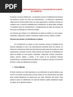 Factores Preponderantes en La Localización de Plantas de Alimentos